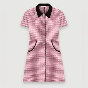 Maje Tweed Button-Front Mini Dress